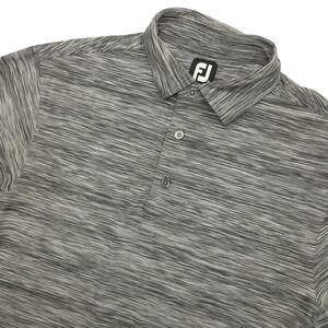 FootJoy Polo Shirt Mens XL Gray Space Dye Golf Performance Stretch Short Sleeve